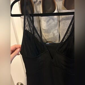 Super Cute Lacy Zara Black Mini Dress